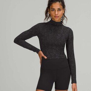 Lululemon All Align Hideaway Camo Long Sleeve Mock Neck Crop Top